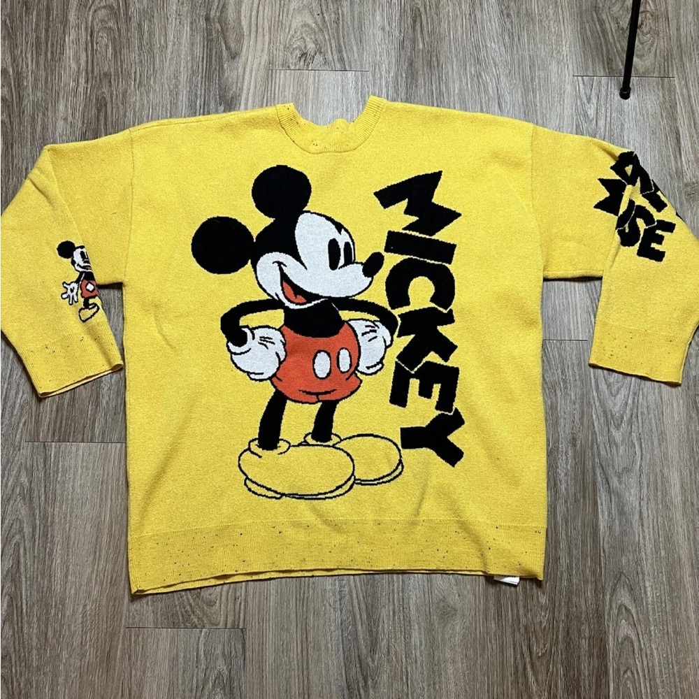 Disney Yellow Mickey Mouse Crewneck Sweater